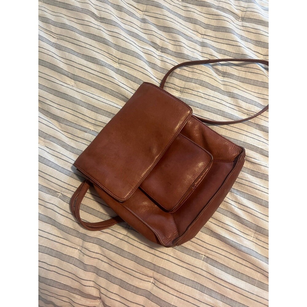 Tano Brown Genuine Leather Crossbody Pocket Book - Picture 9 of 11